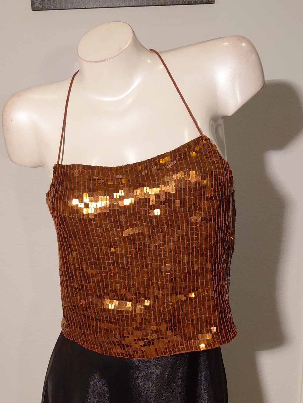 Copper Sequin Crop Top